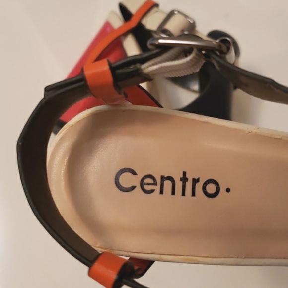 Disco Diva! Navy faux Leather & Orange heels 6.5 EUC - Picture 8 of 13